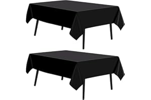 EASYKEENECOM Lot de 2 nappes rectangulaires en polyester lavables mariage fête banquet (145 x 275 cm)
