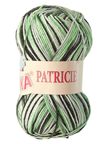 10 x 50g Strickgarn PATRICIE by VLNIKA, #118 Fresh Peppermint multicolour