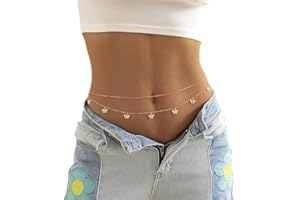 COJJ Boho Papillon Taille Chaîne Ventre Corps Chaînes Plage Taille Bijoux Accessoires pour Femmes et Filles (Or)