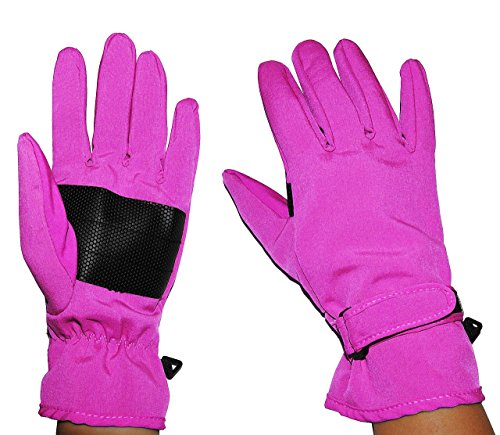 Preisvergleich Produktbild Fingerhandschuhe Softshell - rosa pink - Thermo gefüttert mit Fleece - dünner Thermohandschuh - Größe: 5 bis 6 Jahre - wasserdicht + atmungsaktiv Soft Shell - Fingerhandschuh für Kinder / Erwachsene / Damen / Herren - Jungen Mädchen - dünner Thermohandschuhe Handschuhe