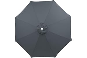 HonunGron Auvent De Remplacement pour Parasol 3.5m/3.0m/2.8m/2.7m/2.5m/2.3m/2m 6/8 Baleines, Toile De Parasol Déporté Remplacement Pour Cour, Jardin, Plage, Protection UV