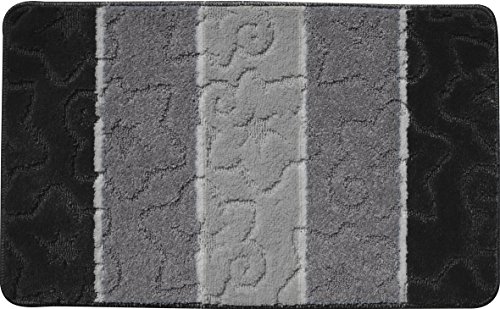 Orion Badgarnitur 3 tlg. Set 50×80 cm Schwarz WC Vorleger mit Ausschnitt geprüft nach OEKO-TEX Standard 100 - 2
