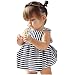 Koly 1Set Baby Girls Clothes Summer Infant Outfit Stripe Backless Dress+ shorts (24M)