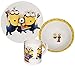 Produktbild 3 tlg. Geschirrset - " Minions - Ich einfach unverbesserlich " - Porzellan / Trinktasse + Teller + Müslischale - Kindergeschirr Keramik Frühstücksset / für Kinder - Mädchen & Jungen - Minion / Mark Dave Stuart Bob Kevin - für Kinder - Despicable Me - Frühstücksgeschirr Geschirr
