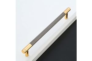 Pexintek Pack of 6 Cabinet Handles Gold Modern Handles Furniture Handles 192mm Hole Distance Door Handles Kitchen Drawer Handles Vintage Handles for Kitchen Cupboards Dresser Cabinet (Golden Grey)