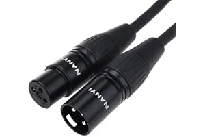 Câbles de raccordement pour câbles de microphone NANYI, câbles XLR à XLR mâle et femelle à 3 broches, câble DMX (0.5 mètres / 1.6 pieds)