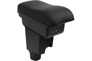 OYHCM Bracciolo Centrale per Toyota Yaris Hybrid 2015-2021, Doppio Scomparto, Pelle Nera, Facile da Installare, Accessorio Auto Personalizzato