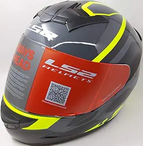 LS2 Helmets - Polycarbonate FF352 Rookie - Mein - Gloss Black Yellow - Single Mercury Visor Full Face Helmet - (X-Large - 590 mm)