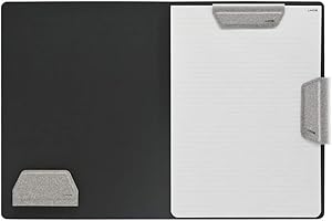 ‎LHIDS LHiDS Schreibmappe DIN A4 Klemmbrett Mappe, Multifunktionale Magnettafel mit Visitenkarte Halter & Papier Ordner, Aesthetic Schnellhefter für Büro und Schule, Schwarz-Grau