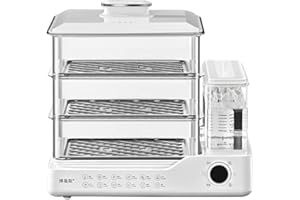SONLED 3 Tier Electric Steamer, 24L Capacity Food Steamer, Display Touch Screen, 12 Hours Appointment, 1.5L Independent Water Tank, Compact Easy to Store Design, 800W