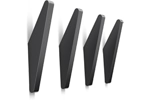 GUWINA 4 Piezas Negro Gancho Pared Triángulo, Moderno Minimalista Colgador Pared Aleación de Aluminio Sólido Ganchos para Ropa Multiusos Percha Pared para Colgar Abrigo Bata con Tornillos