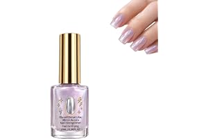 Lila glansig spegel nagelförstärkare, 2-i-1 stärkare nagellack med spegel glans, snabbtorkande naturlig glansfinish, förbättrar nagelytan, skyddar mjuka och ömtåliga naglar