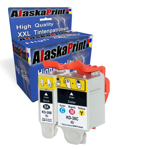 Premium 2er Set Druckerpatronen Kompatibel für Kodak 30B & 30CL Tintenpatronen für kodak esp c310 esp c110 esp office 2170 esp office 2150 druckerpatrone (Schwarz , Black , BK , Color , Farbig) 1x30b+1x30c-kodak