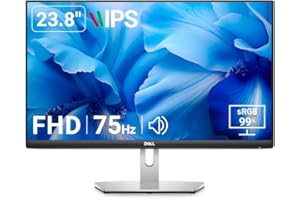 Dell S2421H 24 Inch Full HD (1920x1080) Monitor, 75Hz, IPS, 4ms, AMD FreeSync, Built-in Speakers, Ultrathin Bezel, 2x HDMI, 3 Year Warranty, Silver