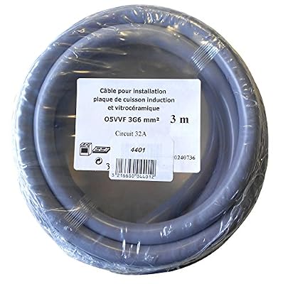 Gefom 4401 Câble électrique 3g6mm² HO5VV-F 3M pour installation plaque de cuisine induction 32 A