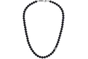 GAVU Collier Perles Pierre Charm Acier Inoxydable Homme
