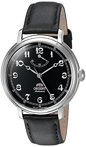 Orient Monarch Armbanduhr mit Handaufzug und schwarzem Zifferblatt und Batteriestands-Anzeige DD03002B Orient Monarch Armbanduhr mit Handaufzug und schwarzem Zifferblatt und Batteriestands-Anzeige DD03002B