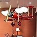 Produktbild Fsd Kinder Cartoon Deckenleuchte Sepia Kinderzimmer Lampen Jungen Schlafzimmer Flugzeuge Kronleuchtern personalisierte creative Raumbeleuchtung L68*W71*H80cm