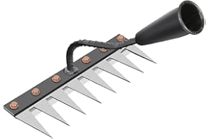 MAGIDEAL Rastrillo de deshierbe, herramienta resistente para aflojar suelo, plantar y deshierbe, Berthaus para jardinería, 8