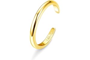 Roheafer 14K Gold gefüllte Zehenringe Einstellbare Zehenringe für Frauen Dünne Zehenringe Offene Band Zehenring Sommer Strand Fußschmuck Set