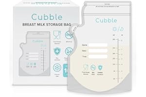100 Pcs Cubble Breast Milk Freezer Bags – 8oz/250ml Pre-Sterilized Milk Storage Bags, Leak-Proof, with Pour Spout & Double Zip – Space-Saving Breastfeeding Essentials