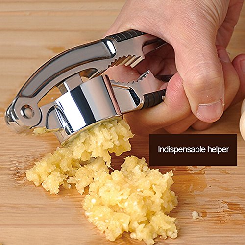 Meideli Edelstahl Knoblauchpresse Knoblauch Presse mit Nussknacker Nussöffner Funktion Mehrzweck Küchengerät (schwarz) - 2