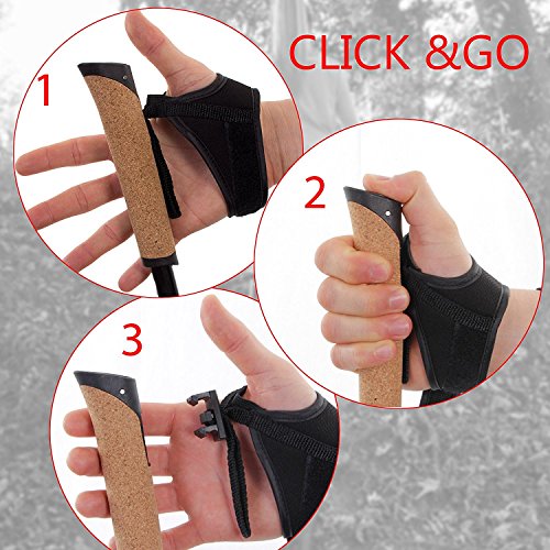 Carbon Ultra Light Nordic Walking Stöcke mit Handgelenkschlaufe verschiedene Längen Superleicht Premium GRATIS – Nordic Walking/Fitness App - 4