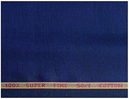 Raymond 100% Super Fine Cotton 50/1" Thread Count Egyptian Giza Blue Unstitched Shirting Fabric-1.70 Metres