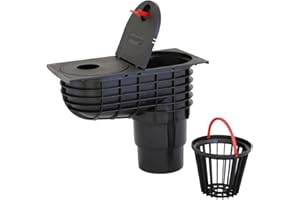 WYSKONT Entwässerung - Regensinkkasten - Regenrohrablauf - Regenwasserablauf - Dachrinnenablauf - Regenablauf - Ablaufdurchmesser DN110 / DN125 (Schwarz)