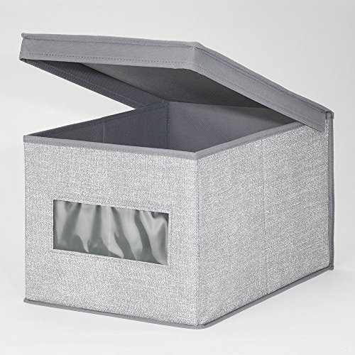 InterDesign 04253EU Aldo Aufbewahrungsbox für den Schrank aus Stoff, Schuhe, Handtaschen, Jeans – Groß, grau, 39.37 x 29.845 x 24.765 cm - 5