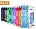 Price comparison product image HoneyHolly Sports Water Bottle - 400ml / 500ml / 700ml / 1L for Kids, Bike, Cycling, Running, Bpa Free Plastic Hydration Drinking Bottles with Filter, Flip Top Open with 1 Click Reusable Leakproof Lid