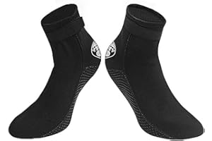 OHMILL Thermal 3mm Neoprene Wetsuit Socks Non-slip Elastic Swim Water Shoes Socks for Women Men Children Scuba Diving Snorkeling Swimming Surfing Wading Sailing Outdoor Water Sports Waterproof Socks