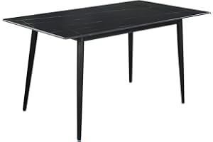 ‎JIEXI jiexi Schiefer Esstisch für 4, Moderner Küchentisch zum Abendessen 140 x 80 cm, Küchentisch für Hausgarten Restaurant (Tisch)