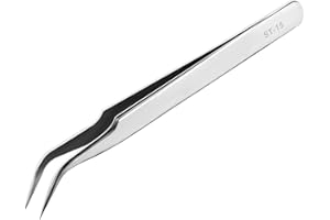 Ainiv Precyzyjne pęsety, uniwersalne pęsety ze stali nierdzewnej z giętą końcówką, pęseta do maszyny do szycia, niemagnetyczne pęsety przemysłowe do rękodzieła, elektroniki, lutowania, prac medycznych