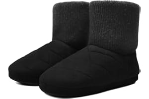 KuaiLu Zapatillas Casa Bota Hombre Invierno Calientes Interior Peluche Lana Cerradas Pantuflas Espuma de Memoria Comodas Antideslizante Interior Botines