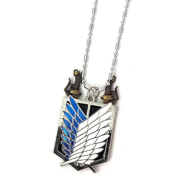 Set Regalo Attack On Titan: 2 Collane Con Spada Delle Ali Della Libertà, Anello Acciaio E Adesivi - Idea Regalo Anime Per Fan Di Eren Jeager