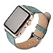 Produktbild Cuitan Luxus Bling Bling Glitzer PU Leder Armband für 38mm Apple Watch iWatch Alle Modelle, Plain Weave Shiny Glitter Replacement Uhrband Uhrenarmband Watchband Wrist Band Strap mit Edelstahl Adapter - Hellblau