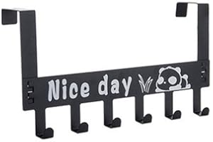 Tooloflife - Gancio per appendere sopra la porta, resistente, per cappotti, asciugamani, borse, accappatoi, 6 ganci in acciaio al carbonio