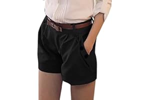 WWRICOTTA Short à Taille Haute - Short Femme Grande Taille LâChe Cinq Points Pantalon Pantalon Courte Short De Course éLastique Solide Et Confortable Bermuda Femme Ronde éTé