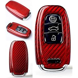 Max Auto Carbon Coque de Protection en Carbone look gfk Rouge pour clé A3 A4 A5 A6 A7 A8 S3 S4 S5 S6 S7 S8 RS3 RS4 RS5 RS6 RS7 SQ7 SQ5 Q7 SQ5 Q7