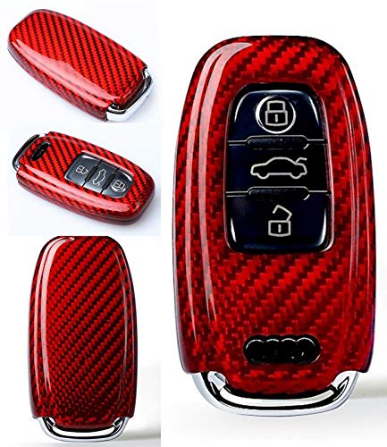 Max Auto Carbon Coque de Protection en Carbone look gfk Rouge pour clé A3 A4 A5 A6 A7 A8 S3 S4 S5 S6 S7 S8 RS3 RS4 RS5 RS6 RS7 SQ7 SQ5 Q7 SQ5 Q7