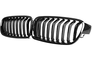 KOPEME Peukerty Front Kidney Grille for 3 Series F30 F31 F35 2012-2018 (Single Slat, Black, 2 Pieces)