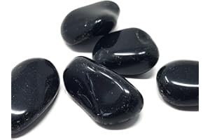 ESSENCIALES Obsidiana nera pietra naturale lucidata - Set di 4 pietre energetiche per la guarigione e il Feng Shui