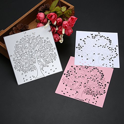 Amazingdeal365 idyllische Baum Metall Form Schablonen Schneiden DIY Dekor Sammelalbum Karten Buchzeichen Lesezeichen als Geschenk für Freunde Geburtstag Kinder,Kindergarten Hobby Schule Handarbeit Unterricht usw. Ein tolles Geschenk! - 5