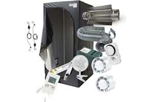HYDROPLANETE Kit completo per la coltivazione 80 x 80 x 160 100 x 100 x 200 120 x 120 x 200 cm 250 W 400 W 600 W a scelta Kit completo con illuminazione HPS Cooltube, Timer, estrattore e ventilatore. (100