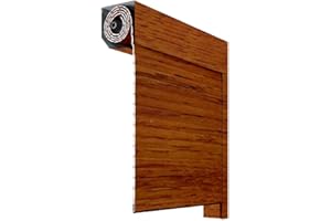 PERSIANAS EN LA RED Kit Completo de Persiana de Aluminio de 45º con Motor y pulsador de Pared (2200X2200MM, EMBERO(Imitacion Madera))