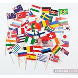 Everflag Set Stuzzicadenti Con Bandiere – Coppa Del Mondo 2022 – 32 Pezzi, 7 Cm, Stampati Fronte/Retro