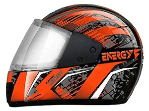 Players Racing Rider ISI Full Face with Adjustable Strap for Men & Women Bike Riding Motorbike Helmet (Black, Orange)
