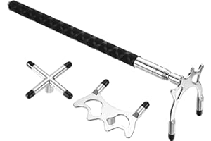 ‎PATIKIL PATIKIL Einziehbar Billard Queue Stock Brücke Silikon Billardqueue Zubehör mit 3 Abnehmbar Messing Brücke Kopf für Schwimmbad Tisch Wettbewerb Silber