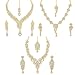 Sukkhi Brass Gold 3 Pieces Strand Necklace With Earrings Set For Women RS.549.00